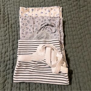 No Boundaries Cropped Tank Bundle Striped and Floral Tops